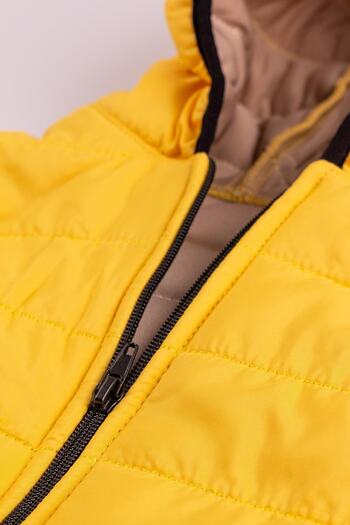 The Red Kids Hooded Polka Dot Children's Puffer Vest Yellow