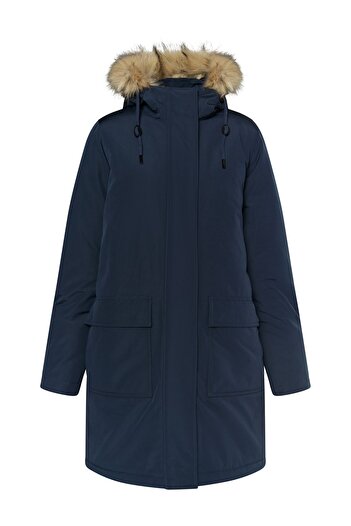 Dreimaster Klassik Winterparka mit Kunstfell ledkin