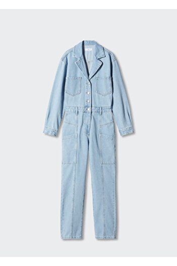 MANGO Woman Pamuklu Denim Tulum