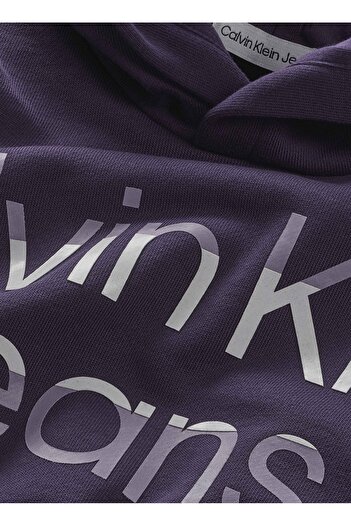 Calvin Klein Baskılı Erkek Çocuk Mor Sweatshırt IB0IB01693VGS