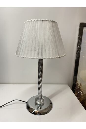 asellus Mette Twisted Lampshade Crystal Detailed "knitted Hat" Table Lamp Chrome Plated (SILVER COLOR)