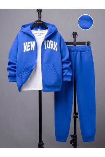Keywest Kids New York Printed Σετ 3 τεμαχίων Μπουφάν Φούτερ και Φούτερ Παιδικό Σετ