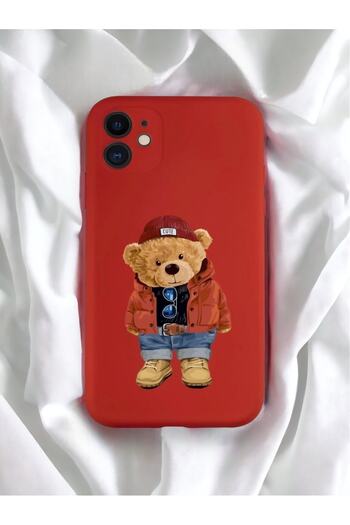 mooodcase iPhone 11 Compatible Teddy Bear Patterned Camera Protected Launch Case Premium Silicone Mc90