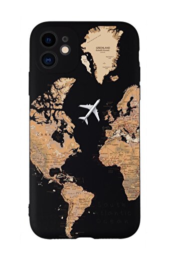 mooodcase iPhone 11 Compatible World Map Patterned Launch Case Premium Silicone