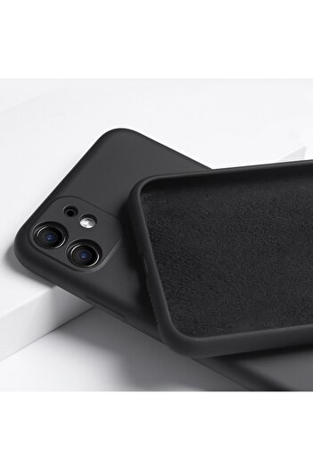mooodcase iPhone 11 Compatible Case with Velvet Soft Silicone Camera Lens Protection Black