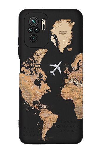 mooodcase Redmi Note 10S World Map Patterned Premium Silicone Phone Case
