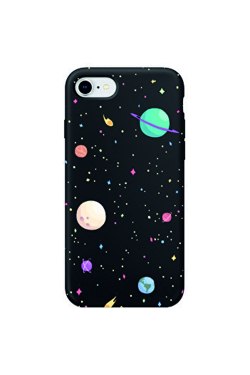 mooodcase iPhone 7 Planets Patterned Black Launch Case