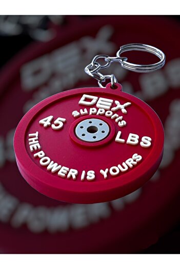 Dex Supports Lasting Energy Fitness Weight Plate Miniature Keychain, Gift Keychain, Silicone Model