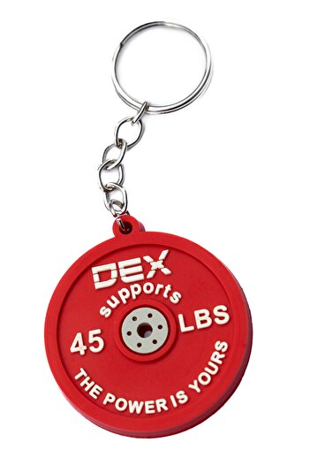 Dex Supports Lasting Energy Fitness Weight Plate Miniature Keychain, Gift Keychain, Silicone Model