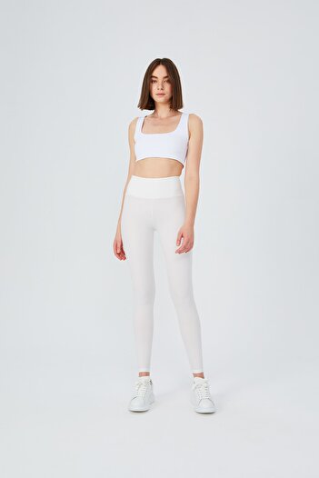 UP&FIT Leggings cu ridicare cu talie înaltă Push Up, albi