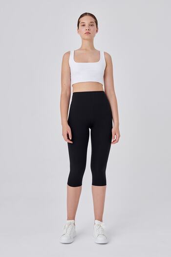 UP&FIT Push Up High Waist Control Capri κολάν μαύρο