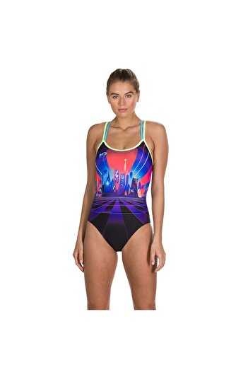 SPEEDO ΓΥΝΑΙΚΕΙΟ ΜΑΓΙΟ ΠΡΟΠΟΝΗΣΗΣ NEON FAN PLMT DOUB XBCK AF BLK/GRN 8-10626D279 YZM UK ΜΕΓΕΘΟΣ