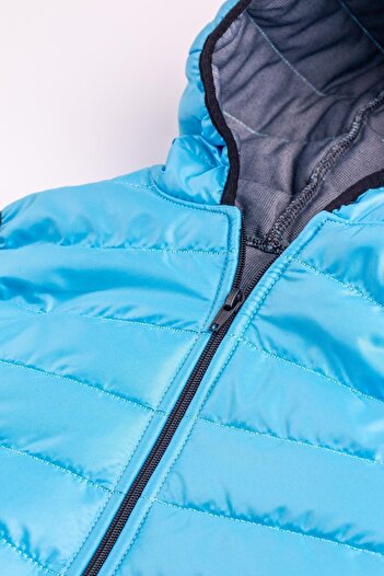 The Red Kids Hooded Children's Puffer Vest Turquoise