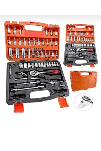 MOONSHOP 1/4 Cırcırlı Lokma Anahtar Takımı Bits Uç Seti 53 Parça Lokma Takımı.