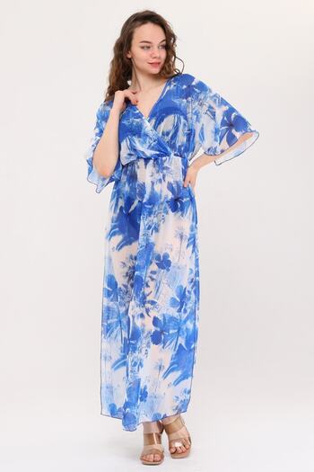 Bolder Φόρεμα παραλίας Lolita Blue Floral Pattern