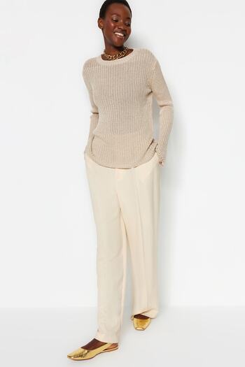 Trendyol Collection Stone Glitter Crew Neck Pletený svetr TWOAW24KZ01166
