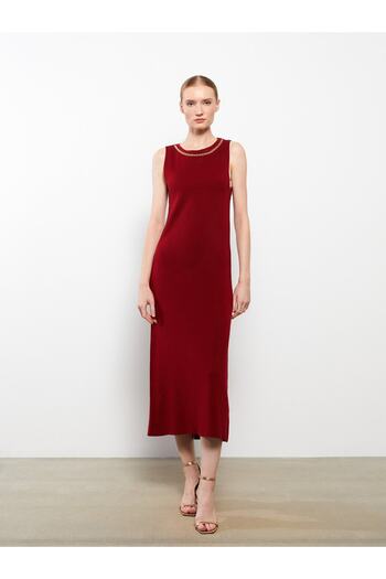 LC Waikiki Crew Neck Plain Sleeveless Women's Knitwear Dress