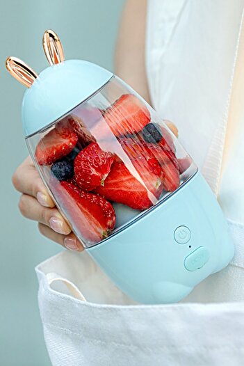 TechnoStation Şarjlı Meyve Sebze Sıkacağı Blender Pratik Portatif Meyve Sıkacağı Meyve Suyu Bebek Mama Hazırlama