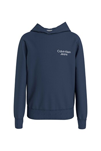 Calvin Klein Düz Erkek Çocuk Mavi Sweatshırt IB0IB01293C5F