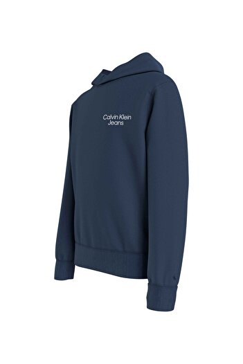 Calvin Klein Düz Erkek Çocuk Mavi Sweatshırt IB0IB01293C5F