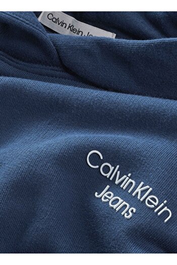 Calvin Klein Düz Erkek Çocuk Mavi Sweatshırt IB0IB01293C5F