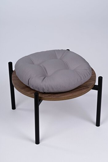ALTINPAMUK Luxury Laurel Round Chair-Stool Cushion GRAY 39 cm