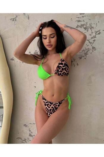 BF Bikini Fashion Σετ μπικίνι λεοπάρ διπλού χρώματος