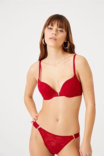 Donna Liberta Flock V Detailed Black Soft Bra Set 633