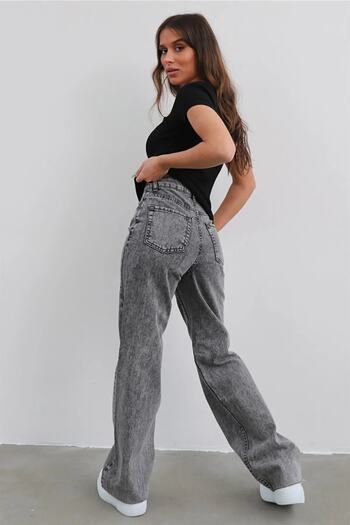 Ramrod Laçin Yüksek Bel Likralı Geniş Paça Kot Pantolon (wide Leg Jeans)