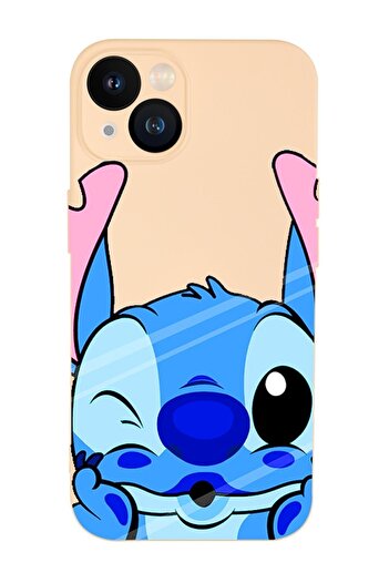 mooodcase Iphone 13 Uyumlu Stitch Desenli Kamera Lens Korumalı Darbe Emici Silikonlu Lansman Kılıf