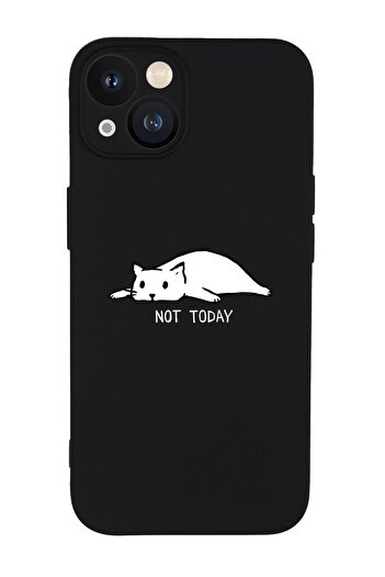 mooodcase iPhone 13 Compatible Not Today Patterned Camera Lens Protection Shock Absorbing Silicone Launch Case