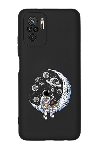 mooodcase Redmi Note 10S Enjoyable Astronaut Patterned Premium Silicone Phone Case