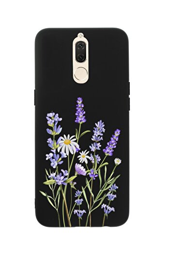 mooodcase Huawei Mate 10 Lite Black Phone Case with Lavender Premium Silicone