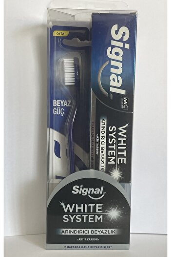 Signal SİGNAL WHİTE SYSTEM ARINDIRICI BEYAZLIK DİŞ MACUNU 75 ML + SİGNAL BEYAZ GÜÇ FIRÇA