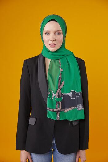 Differenza BELT PATTERNED SHAL - GREEN