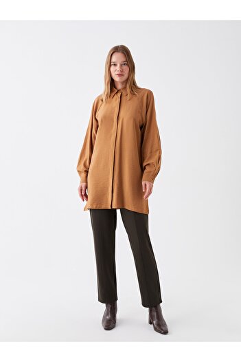 LC Waikiki Shirt Collar Plain Long Sleeve Women's Tunic
