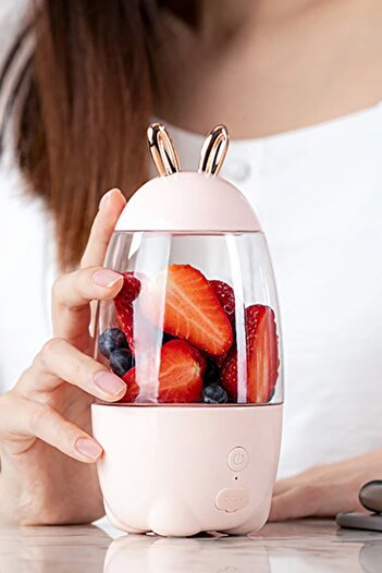 TechnoStation Şarjlı Meyve Sebze Sıkacağı Blender Pratik Portatif Meyve Sıkacağı Meyve Suyu Bebek Mama Hazırlama