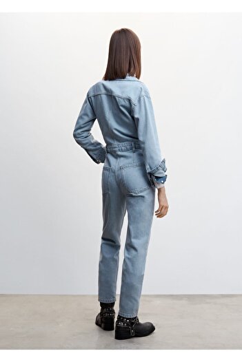 MANGO Woman Pamuklu Denim Tulum