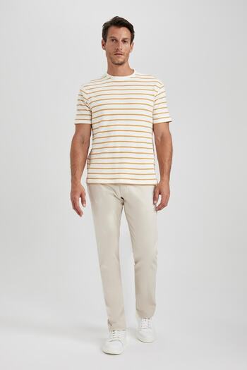 DeFacto Regular Fit Crew Neck Striped Short Sleeve T-Shirt B2494ax23hs