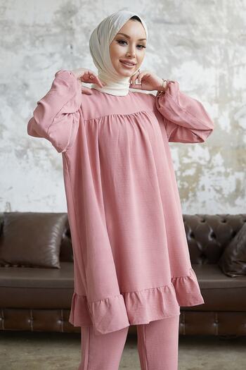 InStyle Lively Skirt Ruffle Διπλό Σετ - Πούδρα