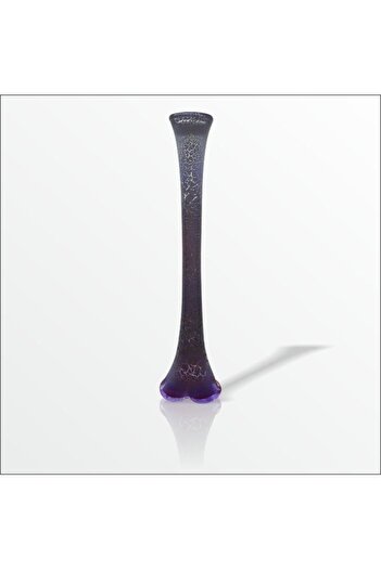 M3DECORİUM 60 cm Long Deep Cracking White Purple Color Waterproof Glass Vase