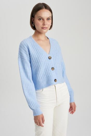 DeFacto Regular Fit V-Neck Knitwear Cardigan R1389az23wn