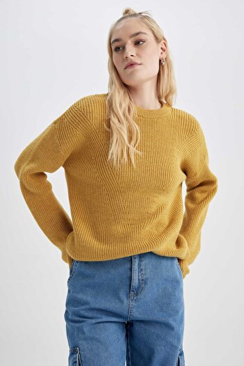 DeFacto Regular Fit Crew Neck Basic Knitwear Sweater H6905Az23Wn