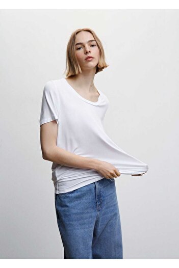 MANGO Woman Short Sleeve Flowing T-shirt