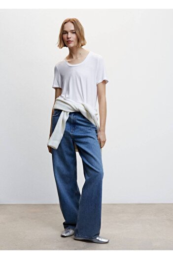 MANGO Woman Short Sleeve Flowing T-shirt