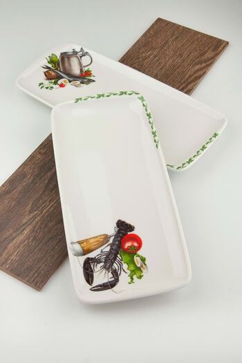 Bursa Porselen Dekor Retro seafood 2 cheese/presentation trays