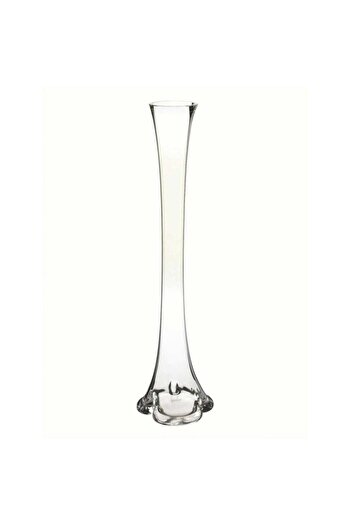 M3DECORİUM Long Transparent Colorless Waterproof Anti-Tipping Balanced Elephant Foot 80cm Glass Corner Vase
