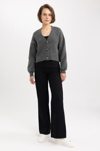 DeFacto Regular Fit V-Neck Knitwear Cardigan R1389az23wn