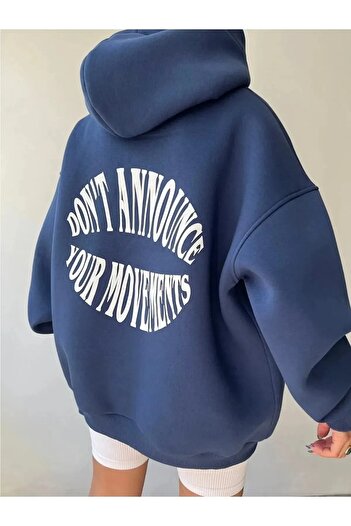 Machetta Unisex Plus Size Don't Announce Φούτερ με στάμπα 3 κλωστών με κουκούλα