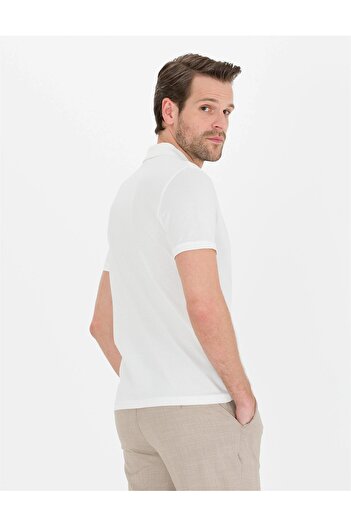 Pierre Cardin Ανδρικό μπλουζάκι με στάμπα πόλο γιακά Ecru Slim Fit